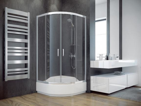 Besco Modern 165 Kabina Półokrągła R55 Szkło Czyste 90x90x165