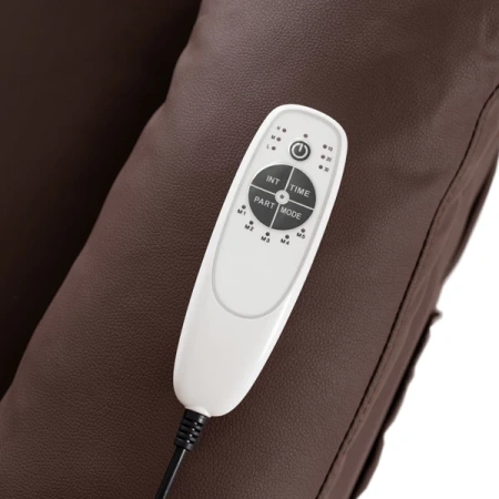 Fotel Masujący BRUCE Rozkładany Brązowy Ekoskóra