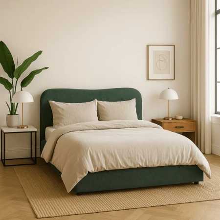 Łóżko 160x200 BRISTOL Zielone Z Pojemnikiem