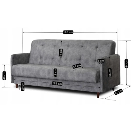 Zestaw 2x Sofa TIVOLI Szara Welurowa