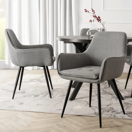 Krzesło EDRICK Tkanina Szare