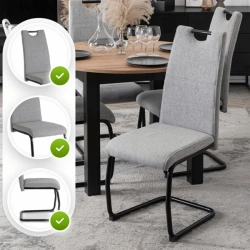 Krzesło LOPEZ Szare/Czarne