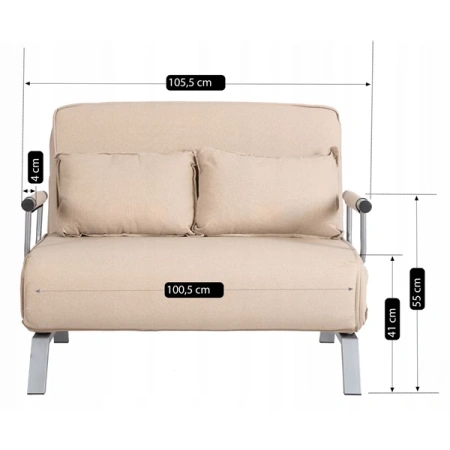 Fotel Dwuosobowy BART 2 Beżowy
