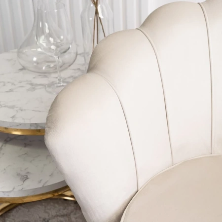 Fotel ANGEL Kremowy Welurowy