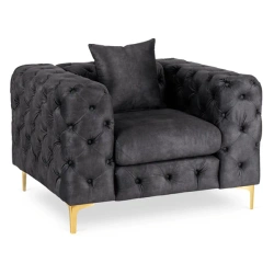Fotel SORRENTO 1S Czarny Welurowy