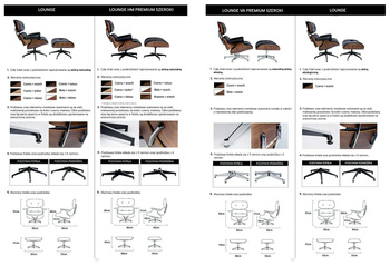 Fotel LOUNGE HM czarny / róża z podnóżkiem
