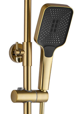 ZESTAW NATRYSKOWY ROB ZŁOTY SZCZOTKOWANY TERMOSTAT