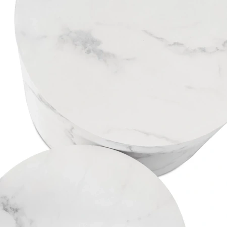 Zestaw Stolików LEILA Biały Marmur
