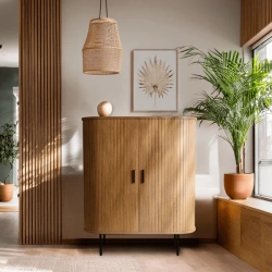 Komoda Dwudrzwiowa Rozsuwana 100 cm TRISH Dąb