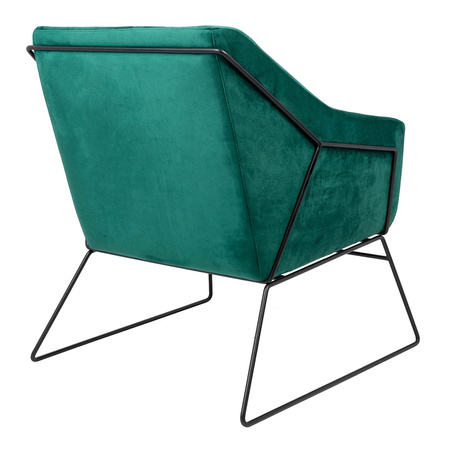 Fotel EMMA VELVET ciemny zielony -        welur, metal
