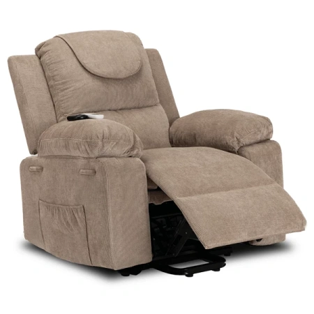 Fotel Masujący z Funkcją Wstawania FENIX Beżowy