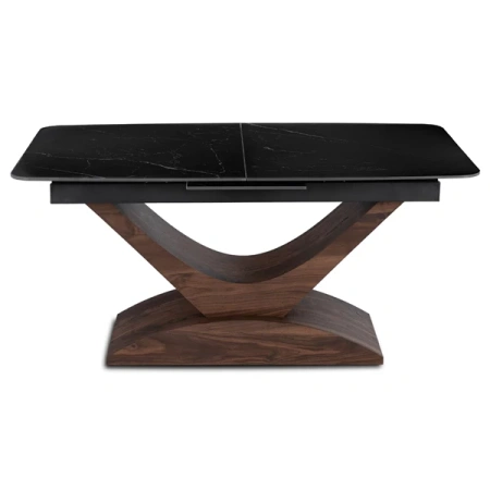 Stół ALICANTE 160-200 cm Czarny marmur/Orzech