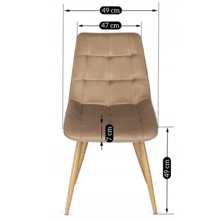 Krzesło RODRI Beżowe Welurowe