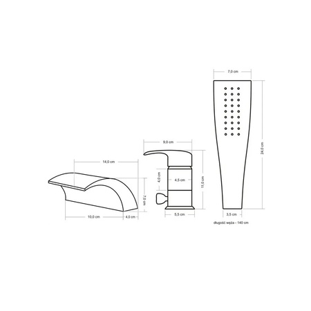 BATERIA WANNOWA RIVEN ZŁOTA SZCZOTKOWANA