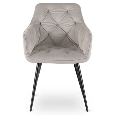 Krzesło MODESTO Szare Welurowe