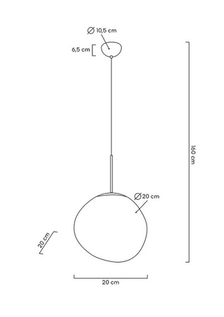 MOOSEE lampa wisząca FUSION 20 miedziana  - akryl