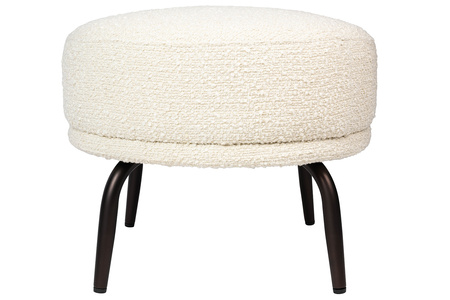 Fotel TEDDY GRAND z podnóżkiem beżowy -   stal