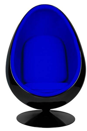Fotel OVALIA BLACK niebieski - włókno     szklane, metal