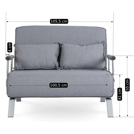 Fotel Dwuosobowy BART 2 Szary