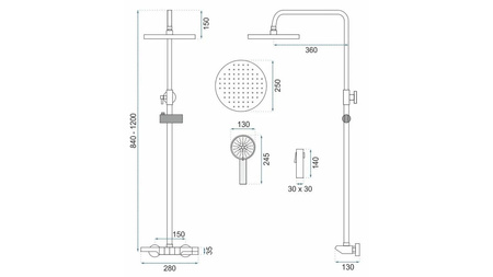 ZESTAW NATRYSKOWY SAVIO LED CHROM