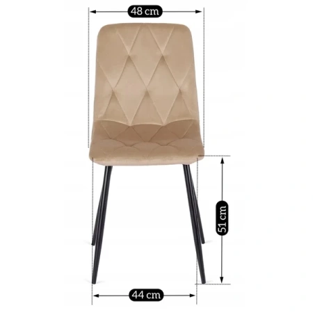 Krzesło ROBIN Beżowe Welurowe
