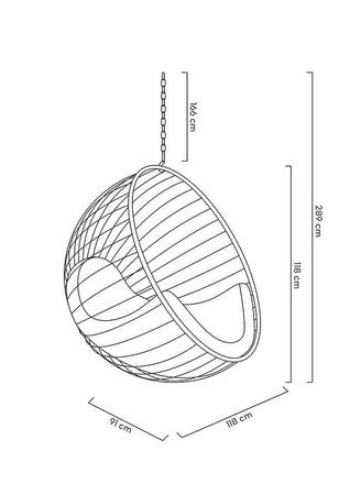 Fotel wiszący GABBIA złoty / beżowy