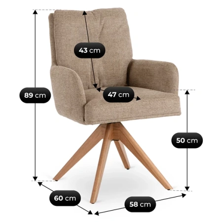 Krzesło Obrotowe BIANCO Brązowe