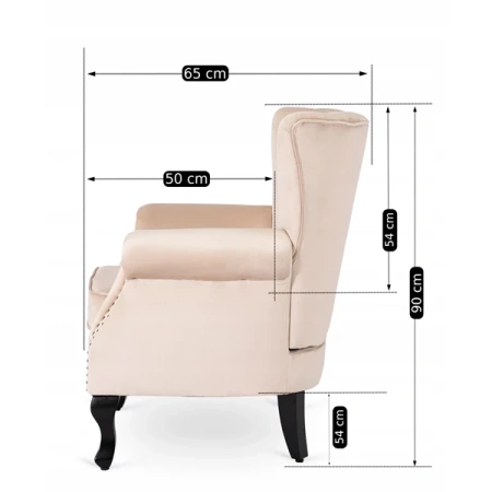 Fotel MALLO Beżowy Welurowy