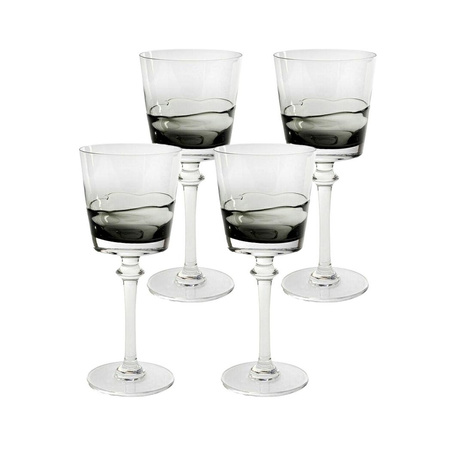 KARE komplet 4 kieliszków do czerwonego   wina MIMI 21 cm szary