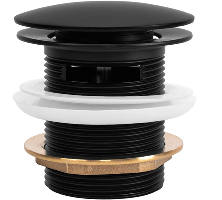 KOREK DO WANNY Z PRZELEWEM CZARNY 6cm