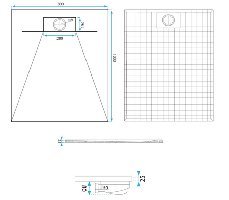 BRODZIK BAZALT WHITE 80x100