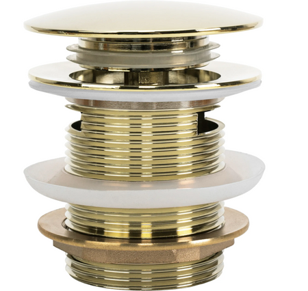 KOREK DO WANNY Z PRZELEWEM ZŁOTY 6cm