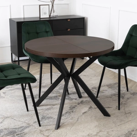 Stół LUGO 90-190 cm Orzech/Czarny