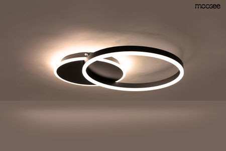 MOOSEE lampa sufitowa / plafon RINGS 2    czarna