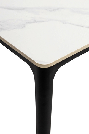 Stół SLIM 180x90 biały, czarny -          ceramiczny marmur, aluminium