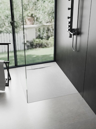 BRODZIK BAZALT WHITE 90x90 + SYFON