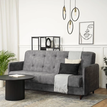 Sofa TIVOLI Szara Welurowa