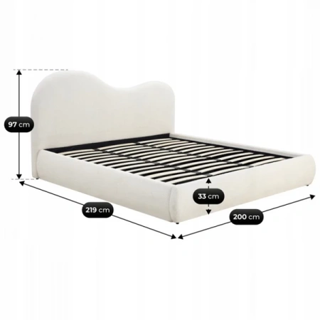 Łóżko 180x200 TALINN Boucle Kremowe Z Pojemnikiem