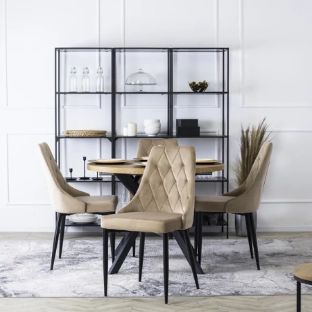 Krzesło CORK Beż Welurowe