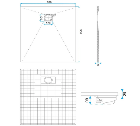BRODZIK MAGNUM CARRARA WHITE 90x120