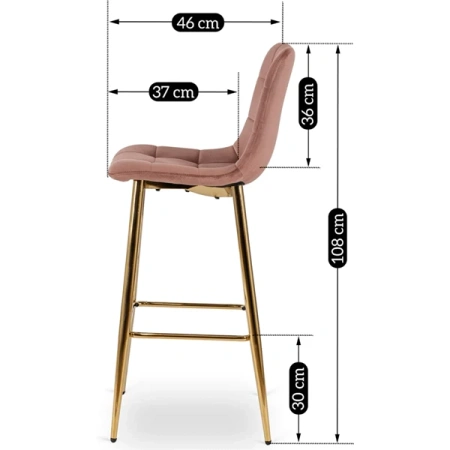 Hoker ARIEL Różowy Welurowy