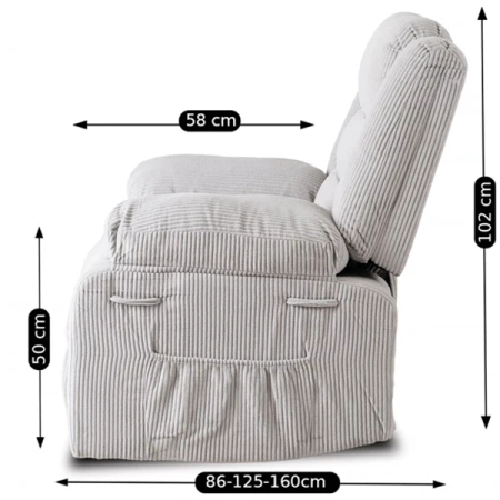 Fotel ARTURO Szary Sztruksowy