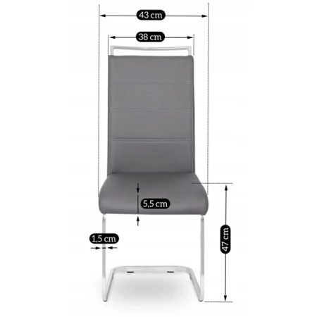 Krzesło LOCA Szare Ekoskóra