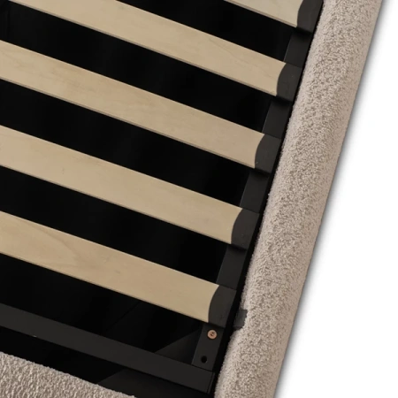 Łóżko 160x200 ROSSO Beżowe Boucle Z Pojemnikiem