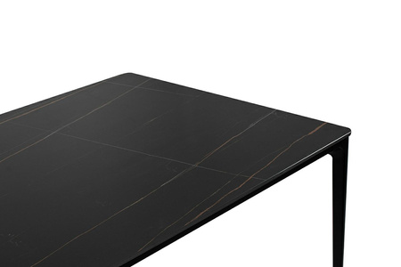 Stół SLIM 180x90 czarny - ceramiczny      marmur, aluminium