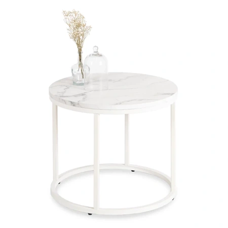 Stolik AGNES Biały Marmur