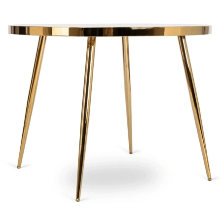 Stół TINGA 100 cm Szary marmur/Złoty