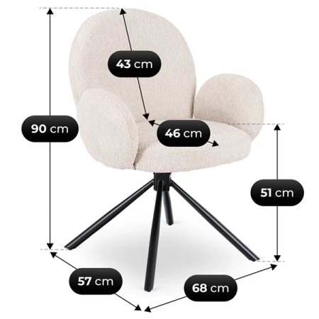 Krzesło Obrotowe MUSSO Beżowe