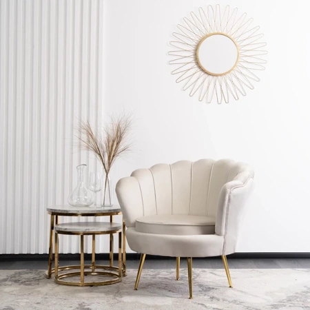 Fotel ANGEL Kremowy Welurowy