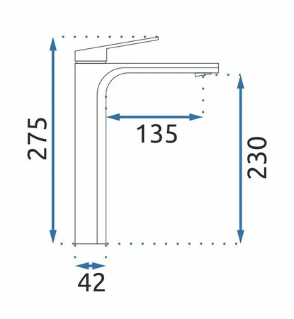 BATERIA UMYWALKOWA MARCO ZŁOTA SZCZOTKOWANA WYSOKA